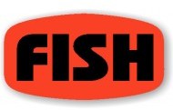 "Fish" Little Grabber Label. 1.25 X .625 in. 1000 stickers.