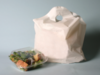 A Picture of product 971-790 Unprinted WhiteTake Out Bag with Wave Top Handle, 19" x 18" + 9.5" BG, 1.25 Mil, 500/Case