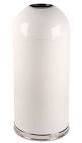 Witt Industries Round Steel Open Top Dome Indoor Waste Receptacle with Galvanized Liner. 15 X 35 in. 15 gal. White.