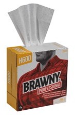 Georgia Pacific® Professional Brawny Industrial® Lightweight Disposable Shop Towel, 9 1/10" x 12 1/2", White, 200/Box  H600 Disposable Cleaning Towel, Tall Box, 10 Boxes per Case.