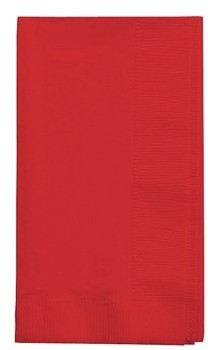 Touch of Color 2-ply Paper 1/8 fold Dinner Napkins. Classic Red. 600 count (6/100)