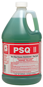 PSQ II One-Step Cleaner Disinfectant.  Pine scent.  1 Gallon Bottle, 4 Gallons/Case.