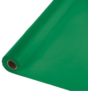 Creative Converting Rectangular Roll Plastic Tablecover. 40 in. X 100 ft. Emerald Green.