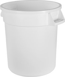 Bronco™ Round Waste Bin Trash Containers. 10 gal. White.