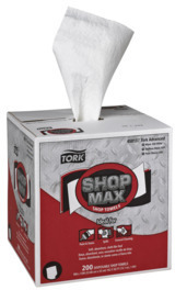 Tork Advanced ShopMax 1 ply 450 Centerfeed Wipers. 9 X 13 inches. White. 800 wipes.