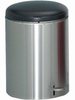 A Picture of product 963-262 Round Stainless Steel Step On Waste Can with Plastic Liner. 11 X 16 in. 4 gal.