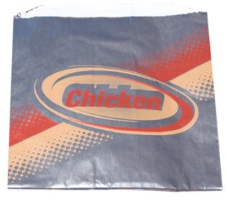 Foil Bag with "Chicken" print. 6 X 3/4 X 6 1/2 in. 1000 count.