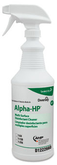 Diversey™ Alpha-HP Multi-Surface Disinfectant Cleaner Empty Spray Bottles. 32 oz. 12 count.