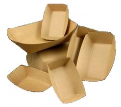 Kraft Paper 3lb Food Trays. 2.125 X 8.125 X 5.875 in. 500 count.