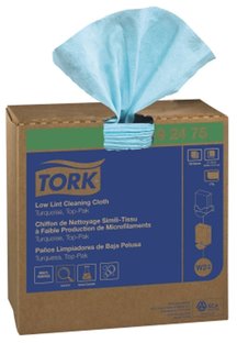 Tork Low Lint Pop Up Wiper Single Ply Cleaning Cloths. 9 X 16.5 in. Turquoise. 800 count.