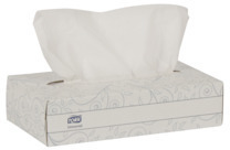 Tork Universal Facial Tissue Flat Box. White. 100 Sheets/Box, 30 Boxes/Case.